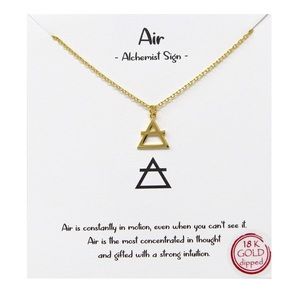 18K Gold Dipped Air Alchemist Sign Necklace
